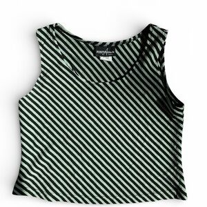 Positive Attitude 90s Women’s Petite Cropped Striped Tank Top Size 12